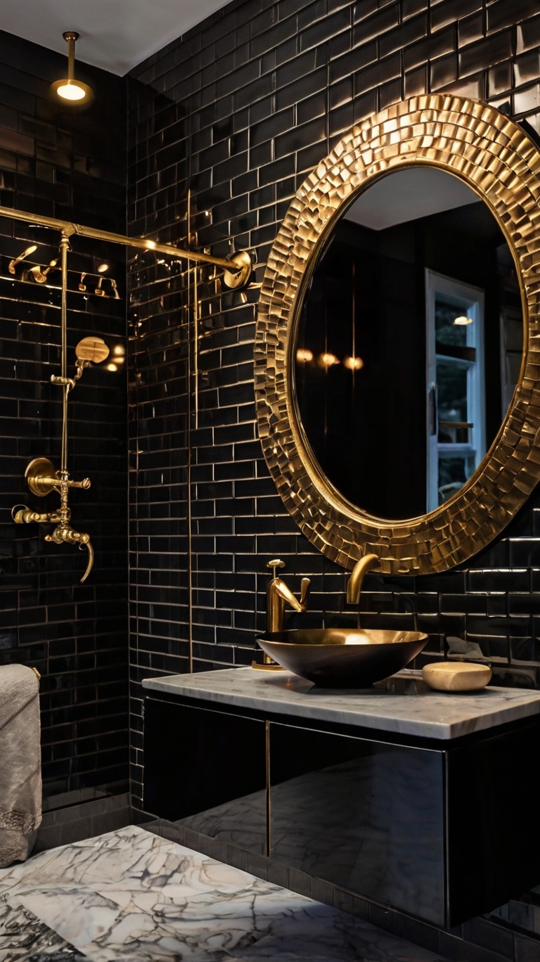 15 Bold and Beautiful Black Subway Tile Bathroom Ideas for a Dramatic ...