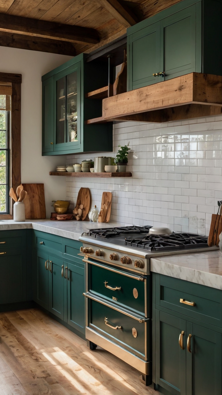 15 Dark Green Kitchen Cabinet Ideas That Bring Depth, Drama, and ...