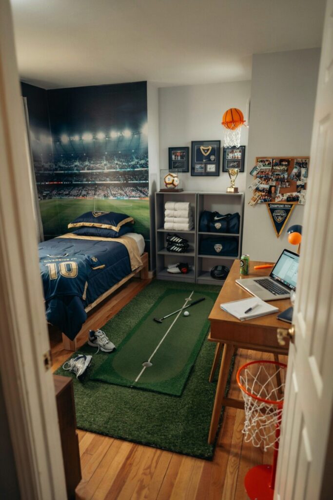 Sports-Themed Room with Personal Touch