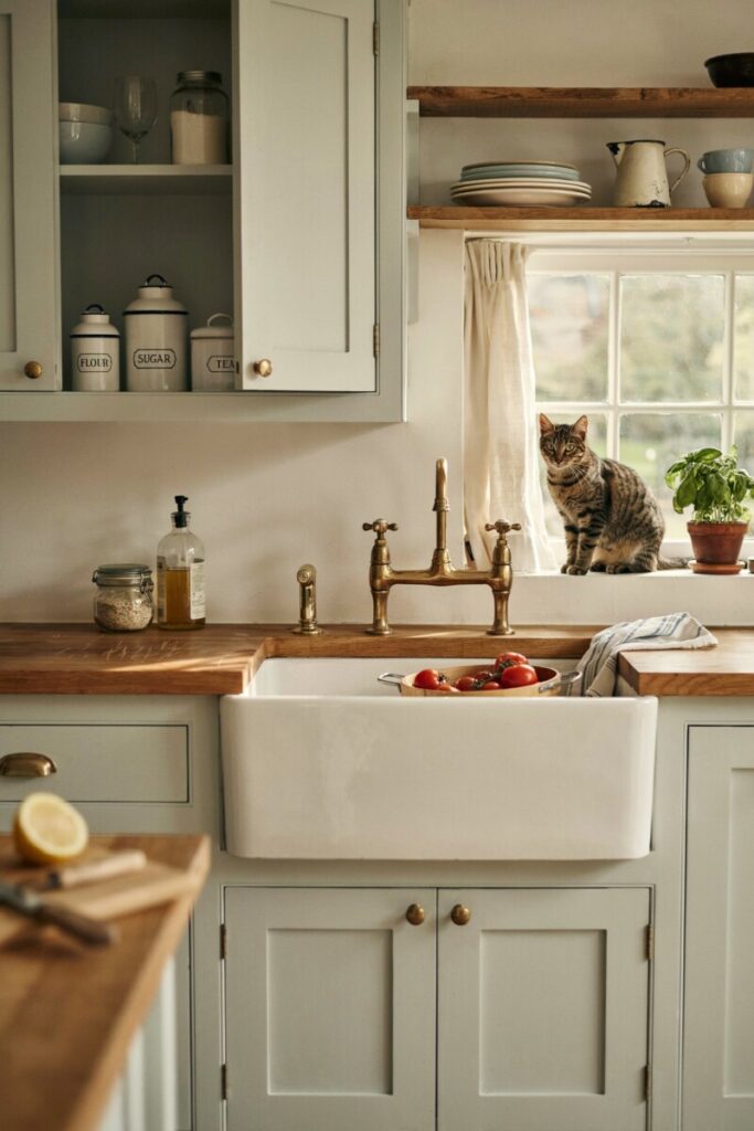 Apron-Front Farmhouse Sink with Custom Skirt
