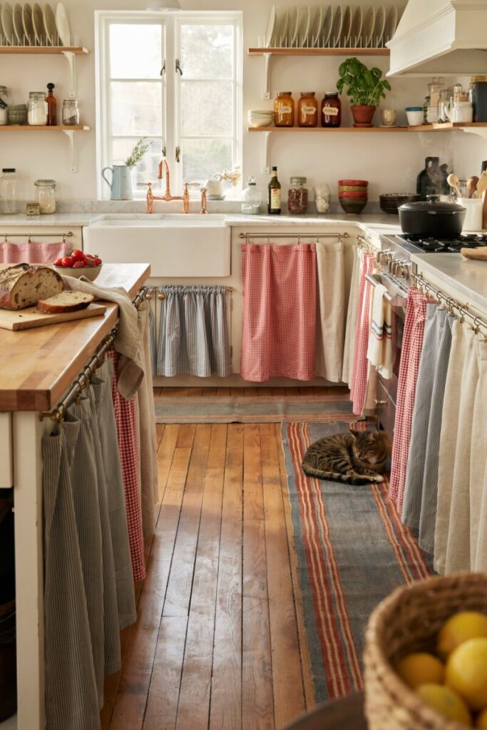 Skirted Bases and Curtains Instead of Doors