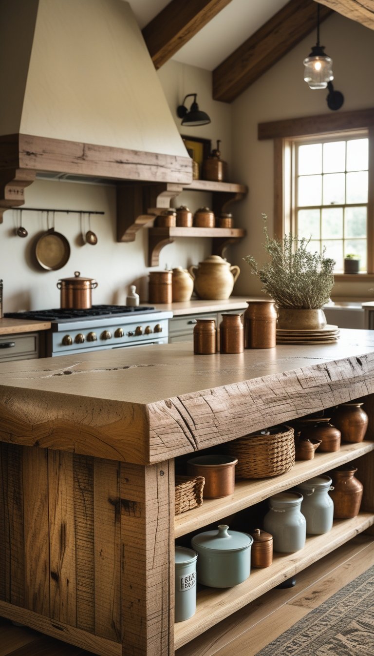15 Rustic Farmhouse Kitchen Island Ideas for Style and Function ...