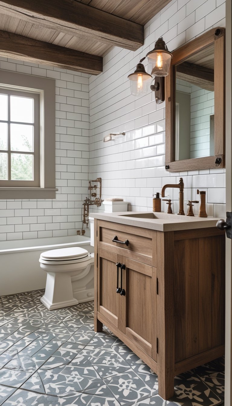 15 Rustic Bathroom Tile Ideas for a Warm and Natural Look - Glamour Guide