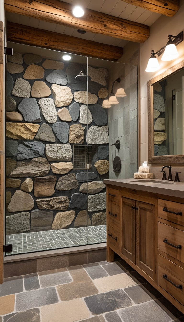 15 Rustic Bathroom Tile Ideas for a Warm and Natural Look - Glamour Guide