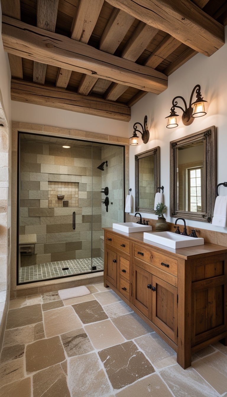 15 Rustic Bathroom Tile Ideas for a Warm and Natural Look - Glamour Guide