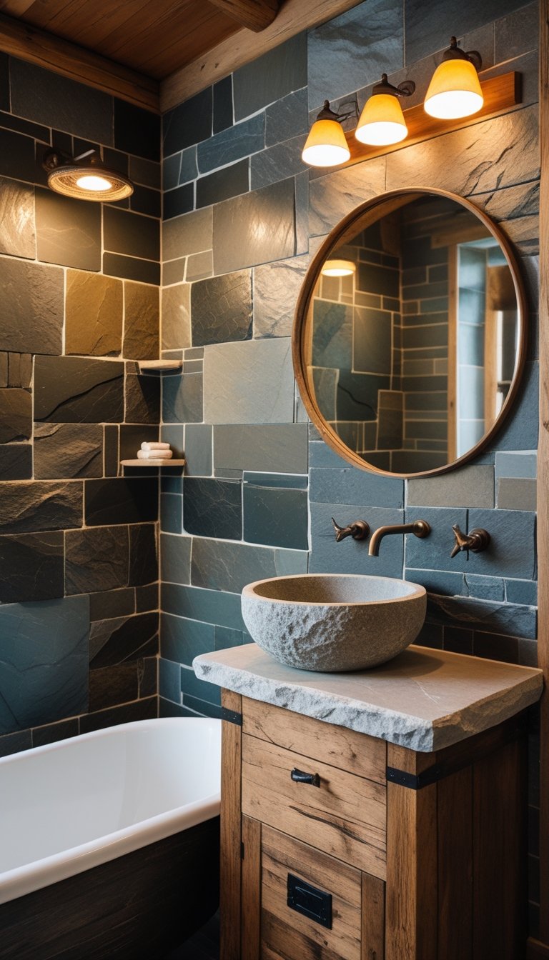 15 Rustic Bathroom Tile Ideas for a Warm and Natural Look - Glamour Guide