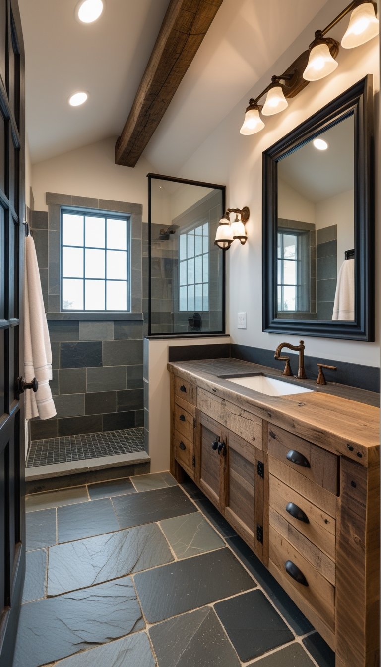 15 Rustic Bathroom Tile Ideas for a Warm and Natural Look - Glamour Guide