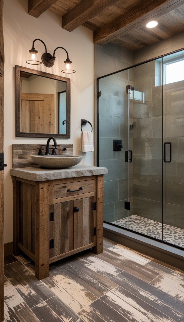15 Rustic Bathroom Tile Ideas for a Warm and Natural Look - Glamour Guide