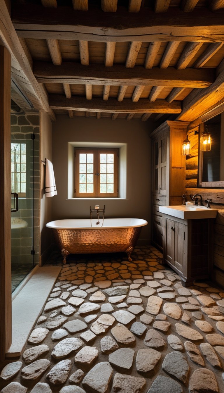 15 Rustic Bathroom Tile Ideas for a Warm and Natural Look - Glamour Guide