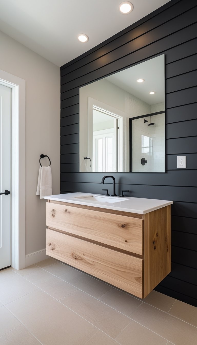 18 Black Shiplap Bathroom Ideas for Bold, Modern Elegance - Glamour Guide
