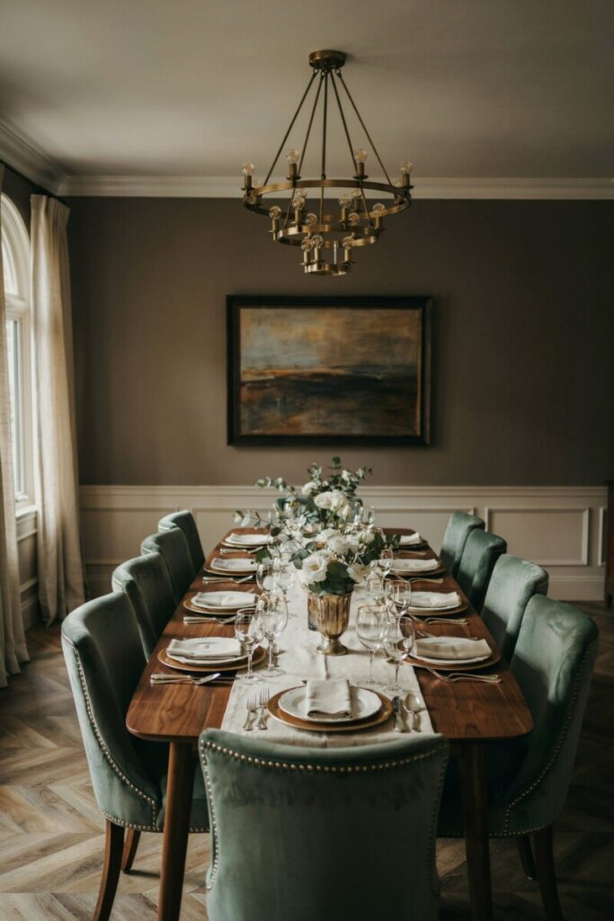 Statement Chandelier Over the Table